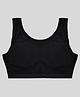 Charm n Cherish Cotton Blend Knit Solid Removable Padded Sports Bra - Black