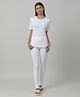 Charm n Cherish Cotton Blend Knit Half Sleeves Solid Thermal  Set - White