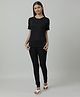 Charm n Cherish Cotton Blend Knit Half Sleeves Solid Thermal  Set - Black