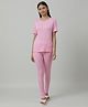 Charm n Cherish Cotton Blend Knit Half Sleeves Solid Thermal  Set - Pink
