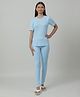 Charm n Cherish Cotton Blend Knit Half Sleeves Solid Thermal  Set - Blue