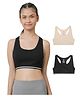 Charm n Cherish Cotton Blend Knit Pack Of 2 Solid Sports Bras - Nude & Black