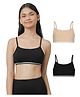 Charm n Cherish Cotton Blend Knit Pack Of 2 Solid Beginners Bras - Black & Nude