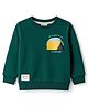 Ollypop Looper Knit Full Sleeves Sweatshirt With Text Print - Green