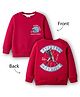 Ollypop Looper Knit Full Sleeves Sweatshirt With Baseball Print - Red