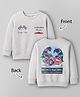Ollypop Looper Knit Full Sleeves Sweatshirt With Racing Print - Light Grey