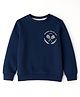 Ollypop Looper Knit Full Sleeves Sweatshirt With Tennis Print - Navy Blue