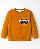 Ollypop Looper Knit Full Sleeves Sweatshirt With Skiing Print - Bronze