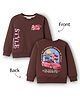 Ollypop Looper Knit Full Sleeves Sweatshirt With Text Print - Wine