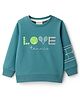 Ollypop Looper Knit Full Sleeves Sweatshirt With Tennis Print - Turquoise