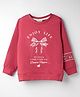 Ollypop Looper Knit Full Sleeves Sweatshirt with Text Graphic - Dark Pink
