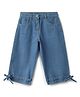 Tales & Stories Denim Woven Bow Applique Detailed Capris - Blue
