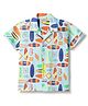 Tales & Stories Cotton Woven Half Sleeves Beach Theme Printed Shirt - Multi Colour