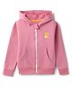 Tales & Stories Knit Full Sleeves Floral Embroidered Winter Hooded Sweatshirt - Pink