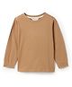 Tales & Stories Cotton Knit Full Sleeves Solid Tee - Brown