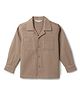 Tales & Stories Cotton Woven Full Sleeves Solid Shirt - Brown