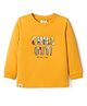 Ollypop Sinker Knit Full Sleeves T-Shirt with Chill Out Text Print - Mustard