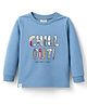 Ollypop Sinker Knit Full Sleeves T-Shirt with Chill Out Text Print - Blue