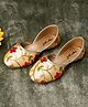 boyz n galz Floral Embroidered Mojaris - Gold