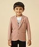 KIDS ISLAND Lycra Knit Full Sleeves Textured Blazer With Speed Text Printed Tee - Rose