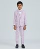 KIDS ISLAND Knit Full Sleeves Embellished 4 Piece Party Suit With Bow Set - Mauve
