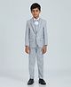KIDS ISLAND Knit Full Sleeves Solid 4 Piece Party Suit With Bow Set - Grey
