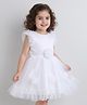 The Magic Wand Woven Sleeveless Floral Applique Detailed Layered Dress - White
