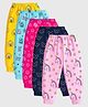 KUCHIPOO Cotton Blend Knit Pack Of 5 Unicorn & Butterfly Printed Pajamas - Yellow Blue Dark Pink Navy Blue & Pink