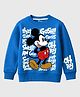 KUCHIPOO Fleece Knit Disney Mickey & Friends Featuring Full Sleeves Character Printed Light Winter Sweatshirt - Blue