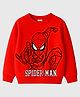 KUCHIPOO Fleece Knit Marvel Featuring Full Sleeves Spider Man Printed Light Winter Sweatshirt - Red