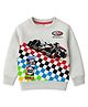 KUCHIPOO Fleece Knit Full Sleeves Sports Car Printed Light Winter Sweatshirt - Grey