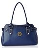 Fostelo Women's Vegan Leather Jessy Stylish Handbag Shoulder Bag Ladies Purse (Blue) (Large)
