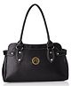 Fostelo Women's Vegan Leather Jessy Stylish Handbag Shoulder Bag Ladies Purse (Black) (Large)