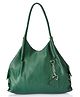 Fostelo Women's Vegan Leather Style Diva Handbag Shoulder Bag Ladies Purse (Green) (Large)