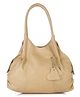 Fostelo Women's Vegan Leather Style Diva Handbag Shoulder Bag Ladies Purse (Beige) (Large)