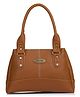 Fostelo Women's Vegan Leather Catlin Handbag Shoulder Bag Ladies Purse (Tan) (Large)