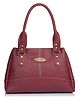 Fostelo Women's Vegan Leather Catlin Handbag Shoulder Bag Ladies Purse (Maroon) (Large)