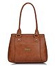 Fostelo Women's Vegan Leather Hynes Handbag Shoulder Bag Ladies Purse (Tan) (Medium)