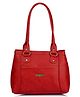 Fostelo Women's Vegan Leather Hynes Handbag Shoulder Bag Ladies Purse (Red) (Medium)