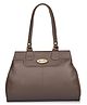 Fostelo Women's Vegan Leather Kathleen Handbag Shoulder Bag Ladies Purse (Brown) (Large)