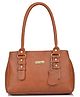 Fostelo Women's Vegan Leather Westside Handbag Shoulder Bag Ladies Purse (Tan) (Large)
