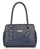 Fostelo Women's Vegan Leather Westside Handbag Shoulder Bag Ladies Purse (Blue) (Large)