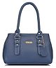 Fostelo Women's Vegan Leather Westside Handbag Shoulder Bag Ladies Purse (Blue) (Large)