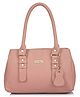 Fostelo Women's Vegan Leather Westside Handbag Shoulder Bag Ladies Purse (Light Pink) (Large)