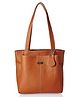 Fostelo Women's Vegan Leather Florence Handbag Shoulder Bag Ladies Purse (Tan) (Large)