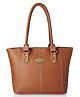 Fostelo Women's Vegan Leather Everly Handbag Shoulder Bag Ladies Purse (Tan) (Large)