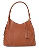 Fostelo Women's Vegan Leather Dale Handbag Shoulder Bag Ladies Purse (Tan) (Large)