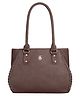 Fostelo Women's Vegan Leather Buenos Handbag Shoulder Bag Ladies Purse (Brown) (Large)