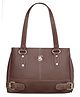 Fostelo Women's Vegan Leather Nightingale Handbag Shoulder Bag Ladies Purse (Brown) (Large)