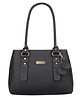 Fostelo Women's Vegan Leather River Side Handbag Shoulder Bag Ladies Purse (Black) (Large)